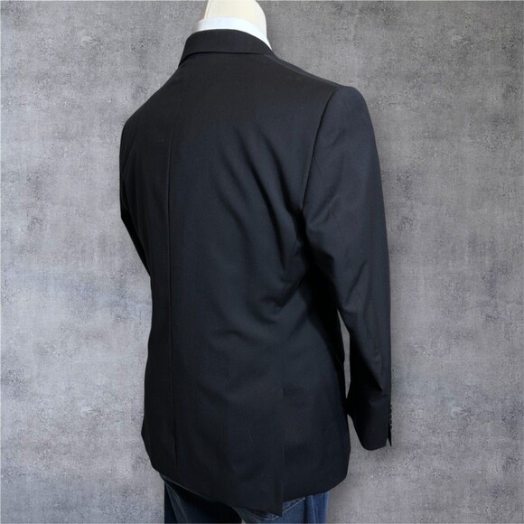 STAFFORD Classic fit Mens Blazer Sport Coat Two Button Jacket 44S WOOL Black - Picture 4 of 13